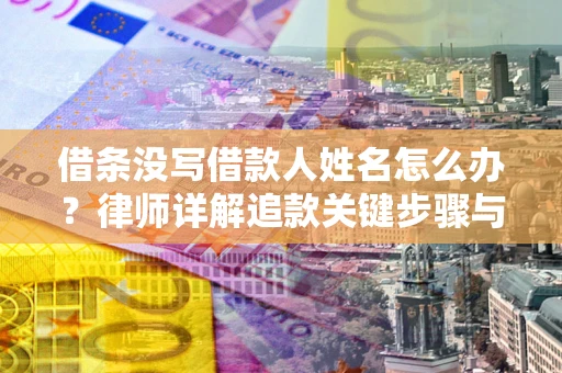 北京借条没写借款人姓名怎么办？律师详解追款关键步骤与证据链构建